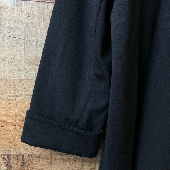 𝅺Peter Nygard Solid Black Open Cardigan Sweater Crop Sleeve Size Medium - Picture 3 of 8